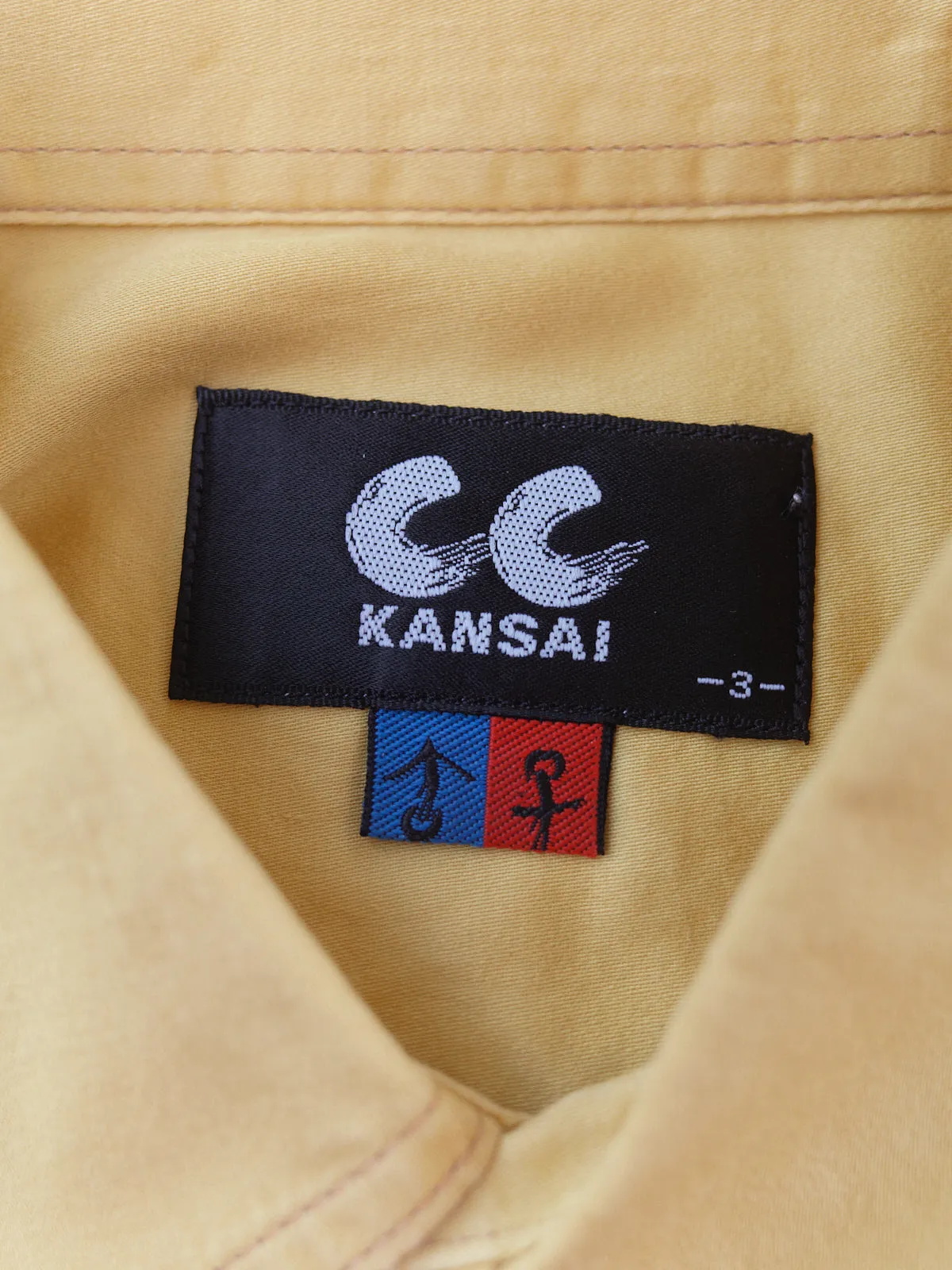 CC Kansai Yamamoto 1990s yellow cotton logo reflector patch shirt - mens M S