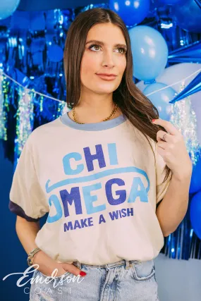 Chi Omega Philanthropy Make A Wish Colorblock Ringer Tee