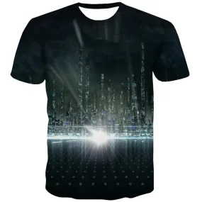 City T-shirt Men Aurora Shirt Print Black T shirts Funny Short Sleeve Hip hop