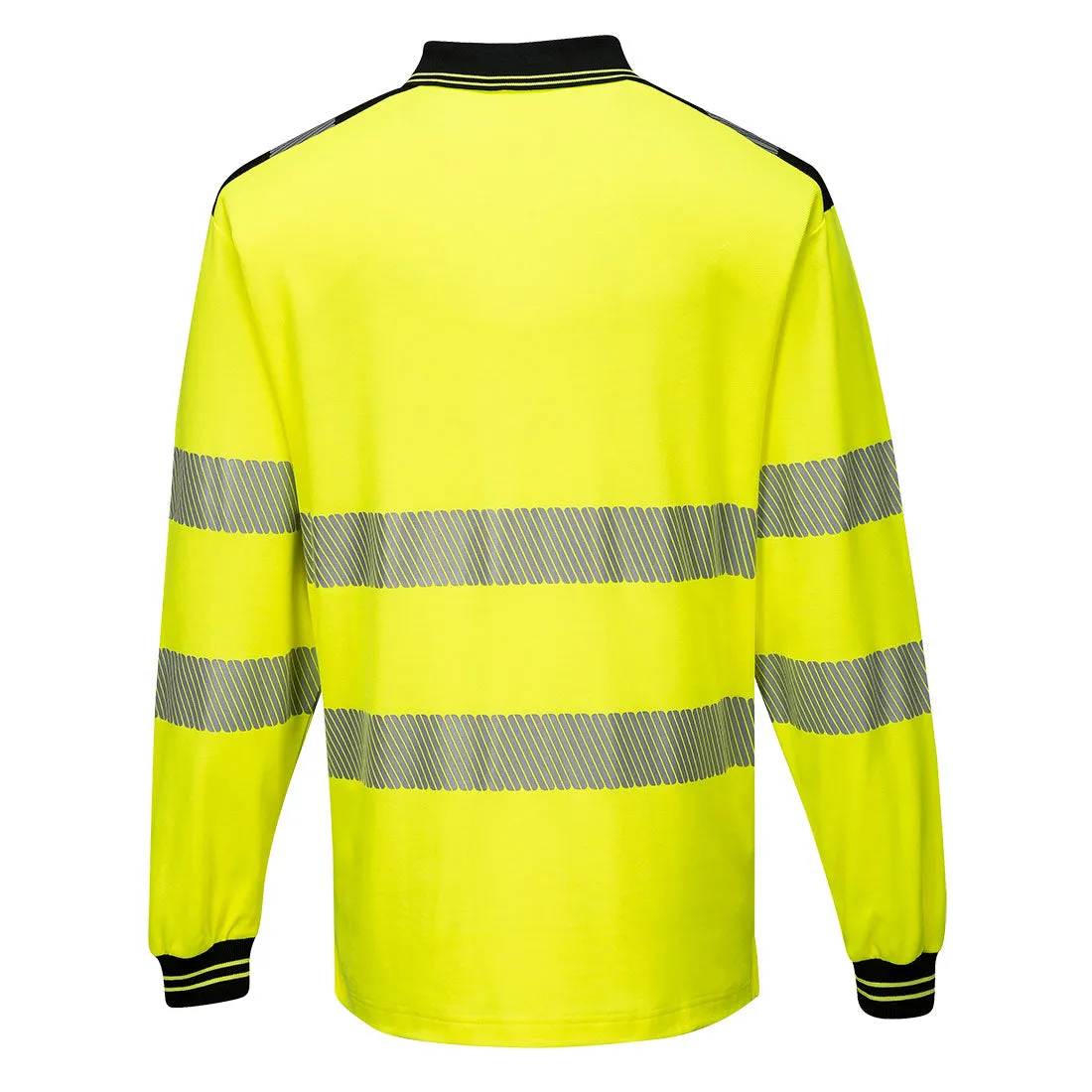 Class 3 Portwest PW3 Hi-Vis Long Sleeve Polo Shirt Yellow/Black