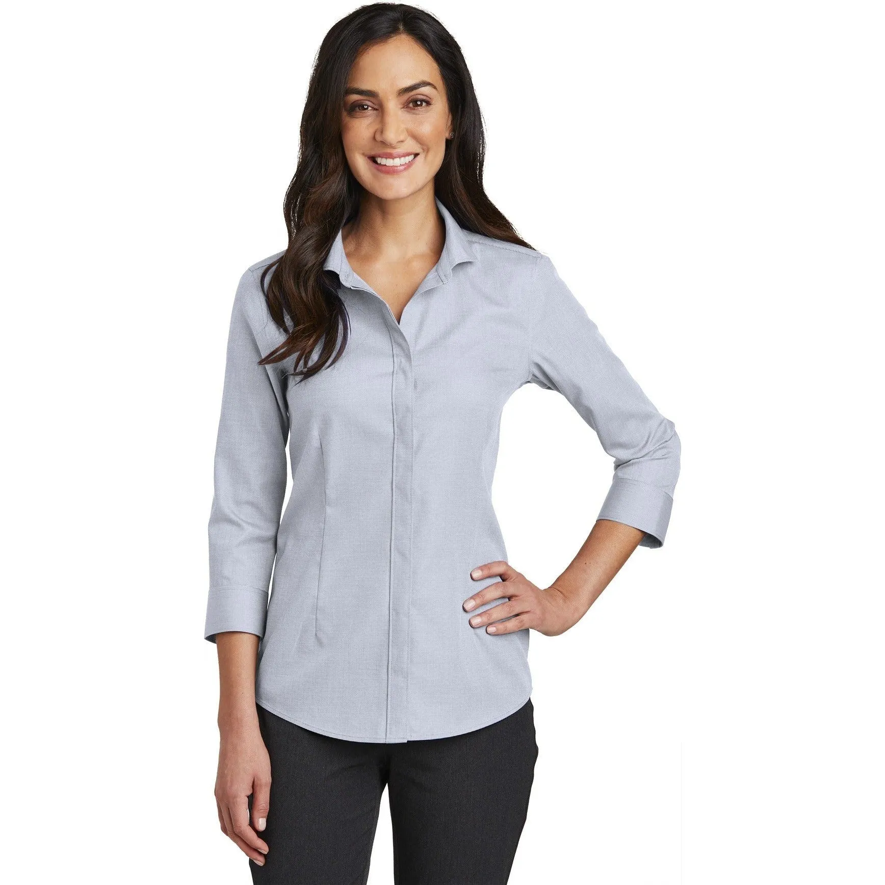 CLOSEOUT - Red House Ladies 3/4-Sleeve Nailhead Non-Iron Shirt