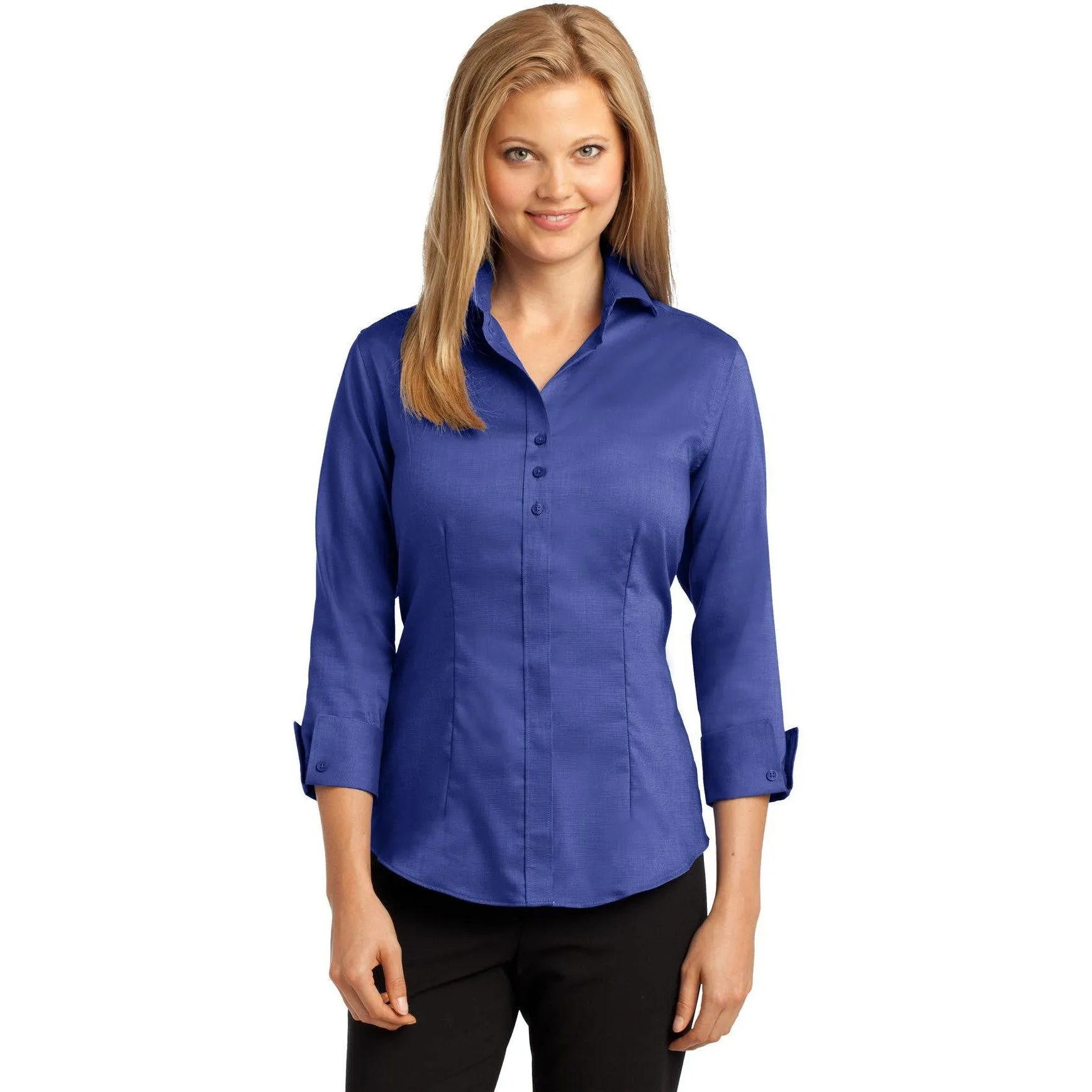 CLOSEOUT - Red House Ladies 3/4-Sleeve Nailhead Non-Iron Shirt