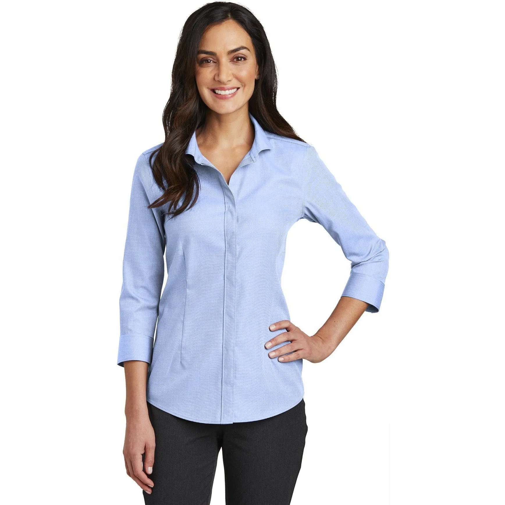 CLOSEOUT - Red House Ladies 3/4-Sleeve Nailhead Non-Iron Shirt