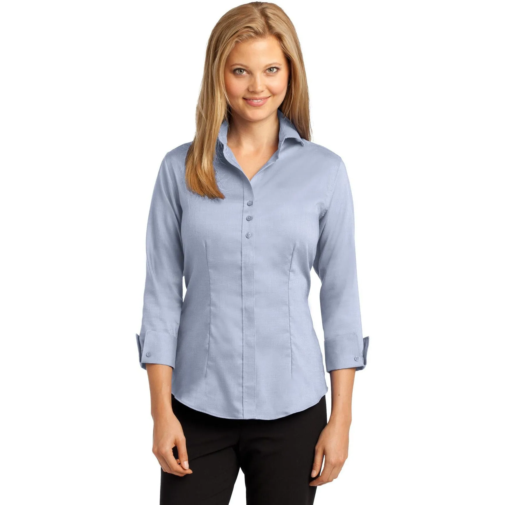 CLOSEOUT - Red House Ladies 3/4-Sleeve Nailhead Non-Iron Shirt