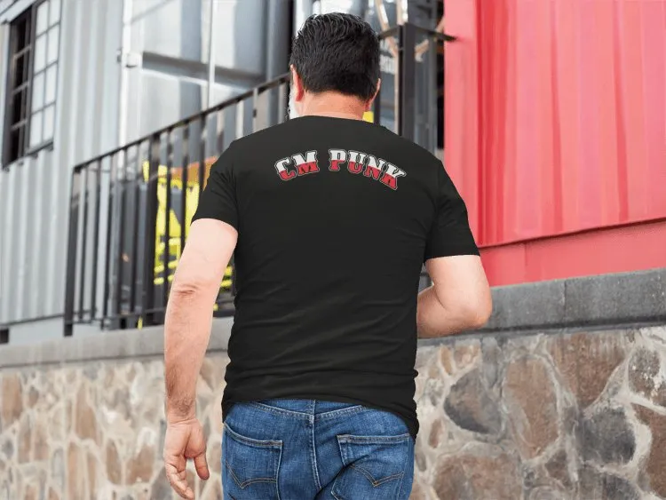 CM Punk Ribs Straight Edge Hard Core Mens Black T-shirt