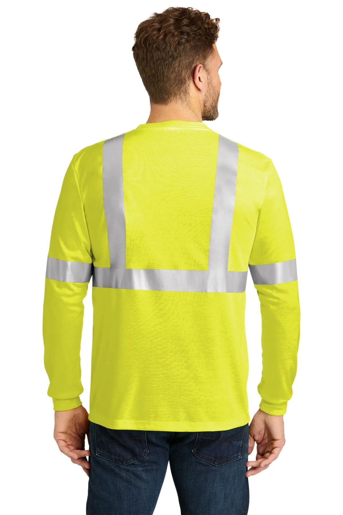 CornerStone ANSI 107 Long Sleeve Safety T-Shirt, Safety Yellow/ Reflective