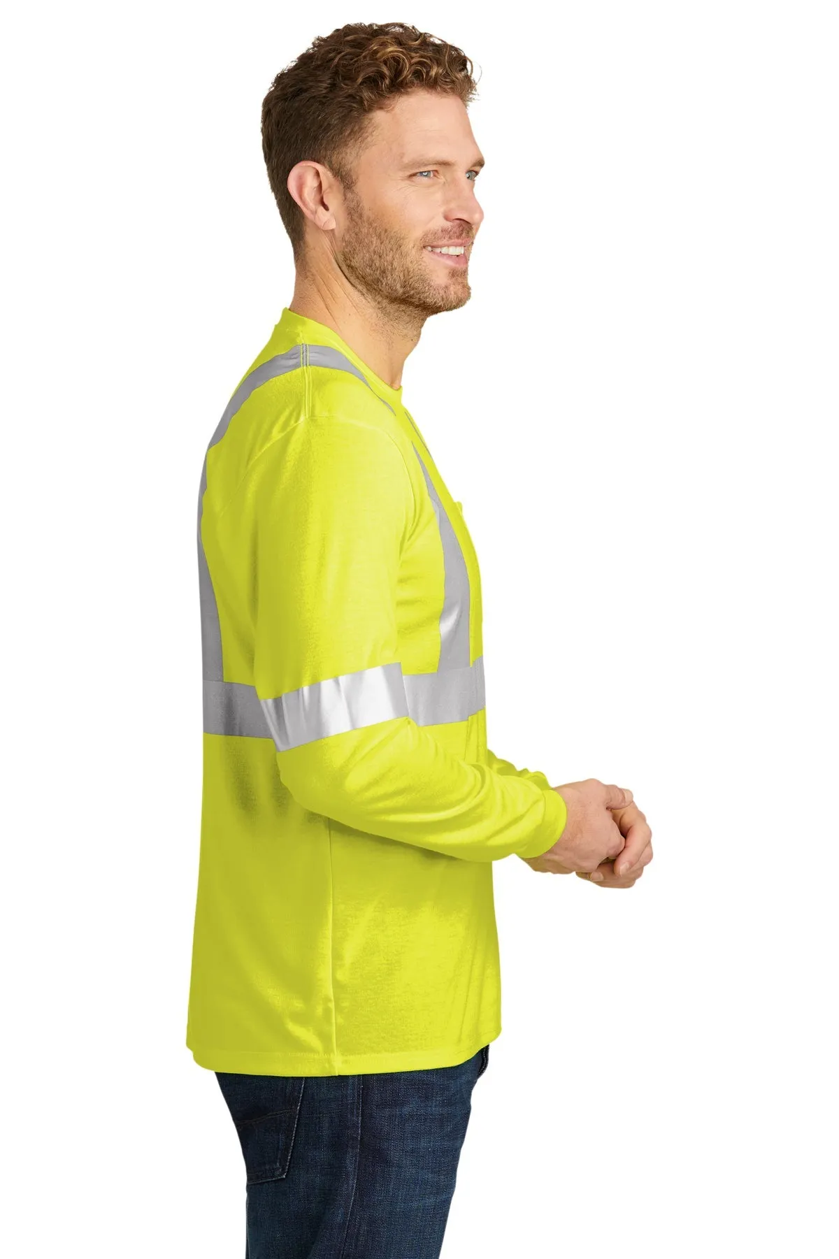 CornerStone ANSI 107 Long Sleeve Safety T-Shirt, Safety Yellow/ Reflective