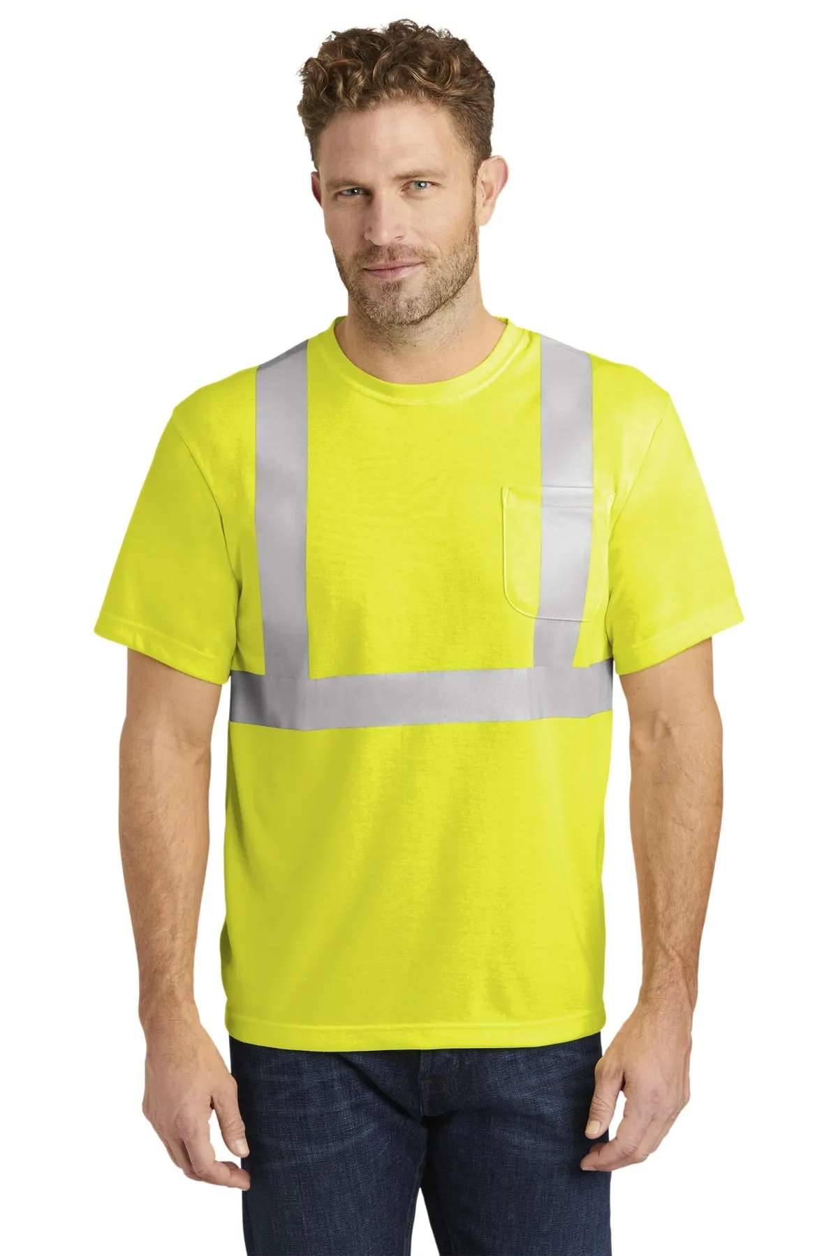 CornerStone ANSI 107 Safety T-Shirt, Safety Yellow/ Reflective