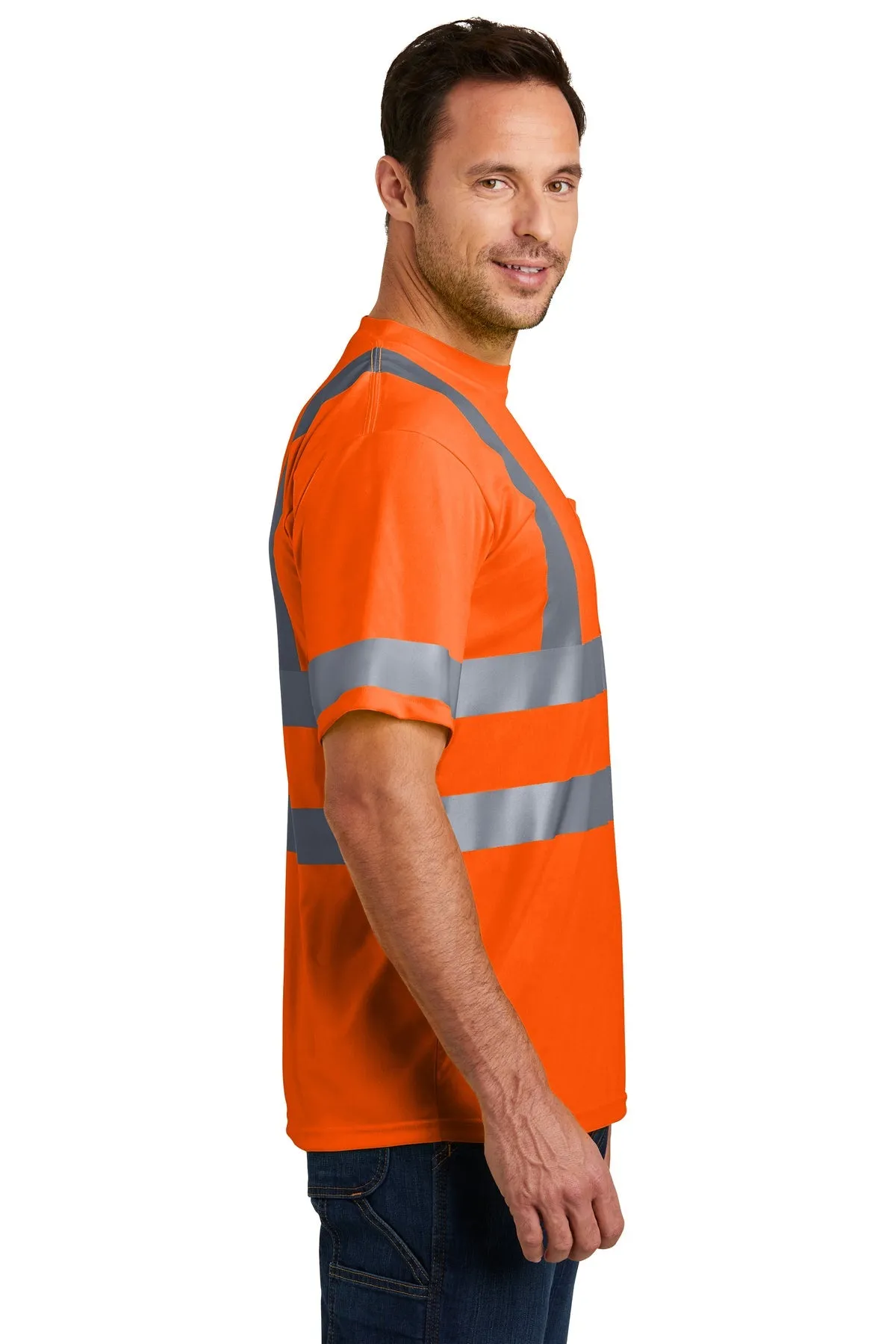 CornerStone ANSI 107 Short Sleeve Reflective T-Shirt, Safety Orange