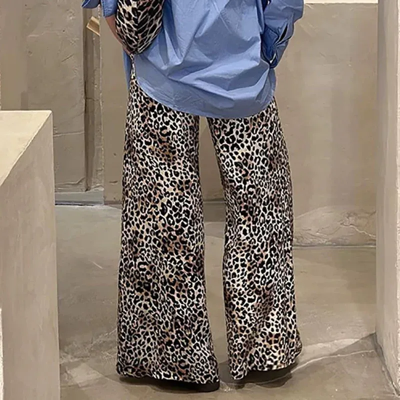 Cristel Leopard Print Wide-Leg Pants