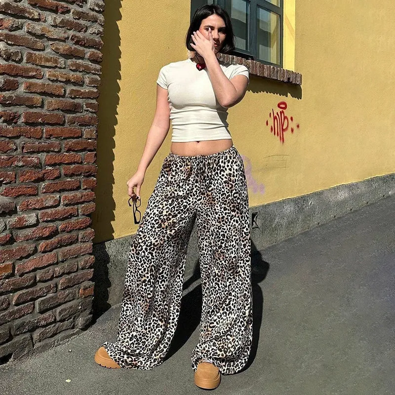 Cristel Leopard Print Wide-Leg Pants