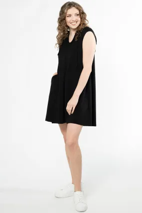 Daphne Bamboo Hoodie Dress - Black