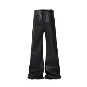 Dark Bootcut Leather Flared Pant