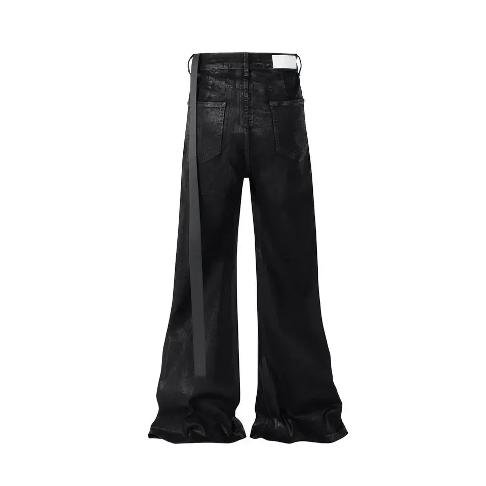 Dark Bootcut Leather Flared Pant