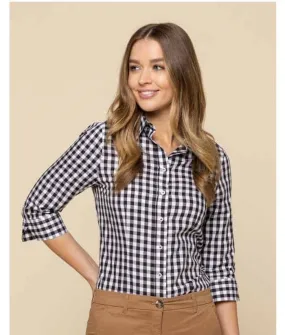 Degraves Royal Oxford Check 3/4 Sleeve Womens Shirt