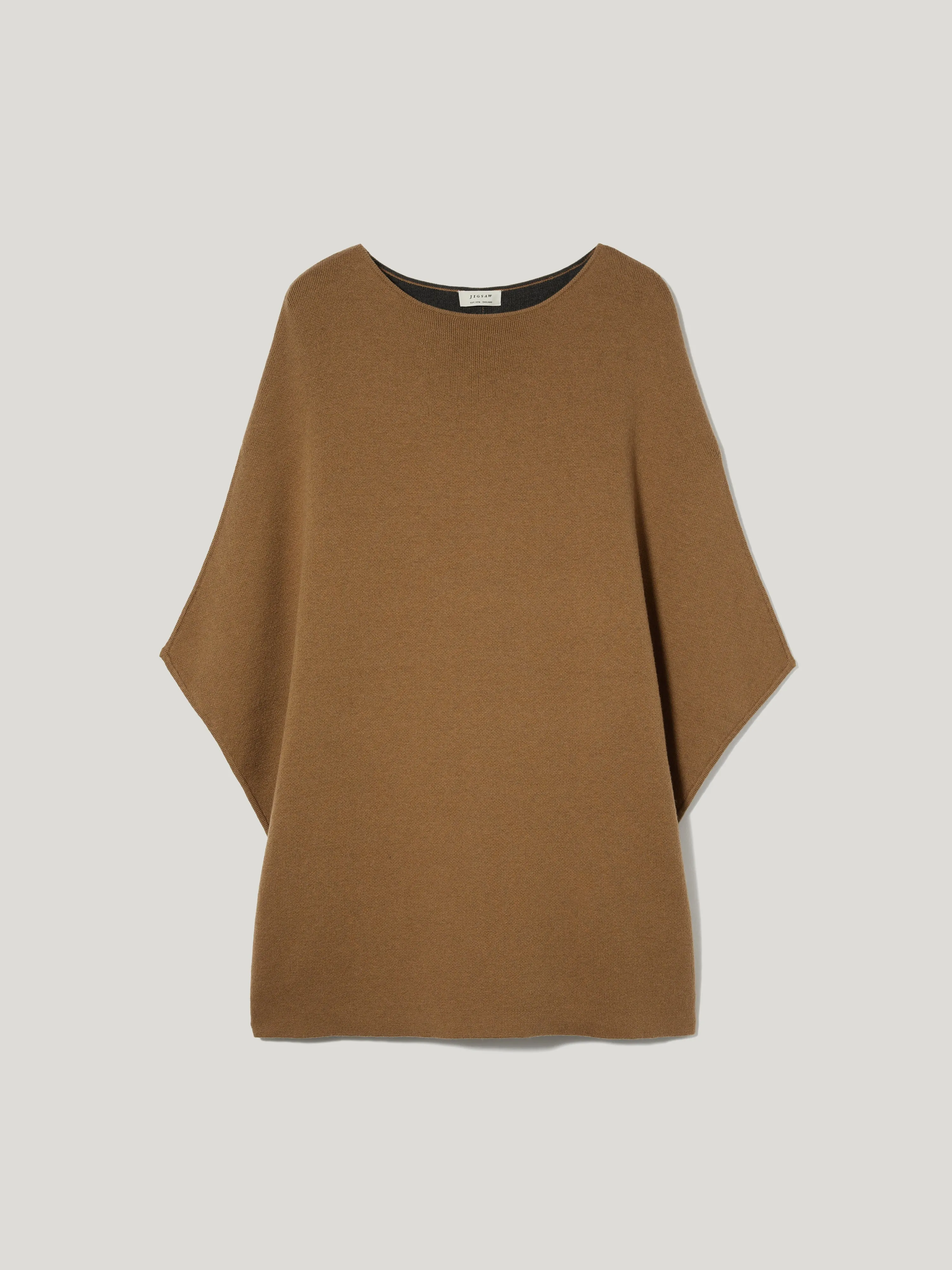 Double Face Knit Poncho | Toffee