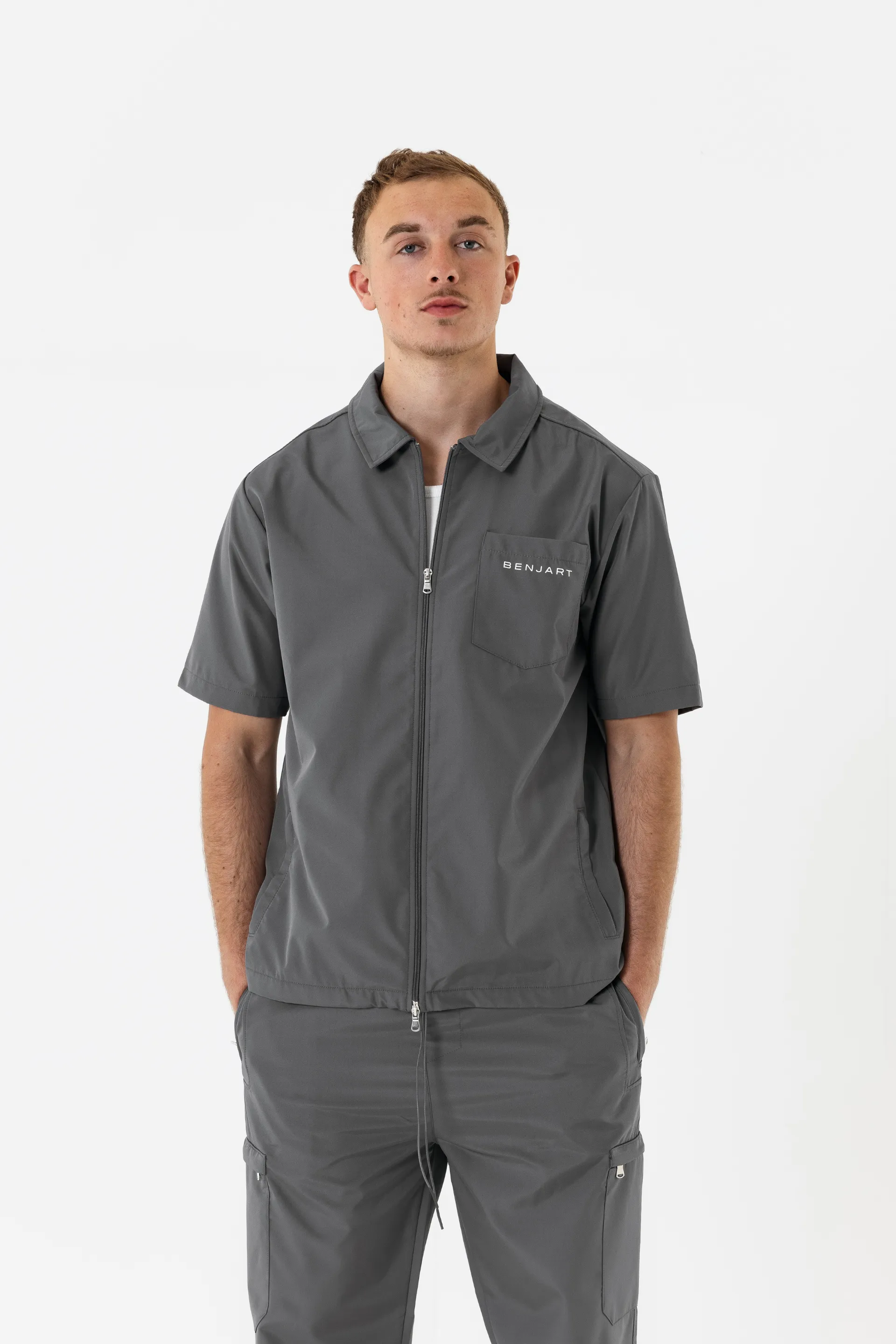 Double Zip Shirt - Storm Grey