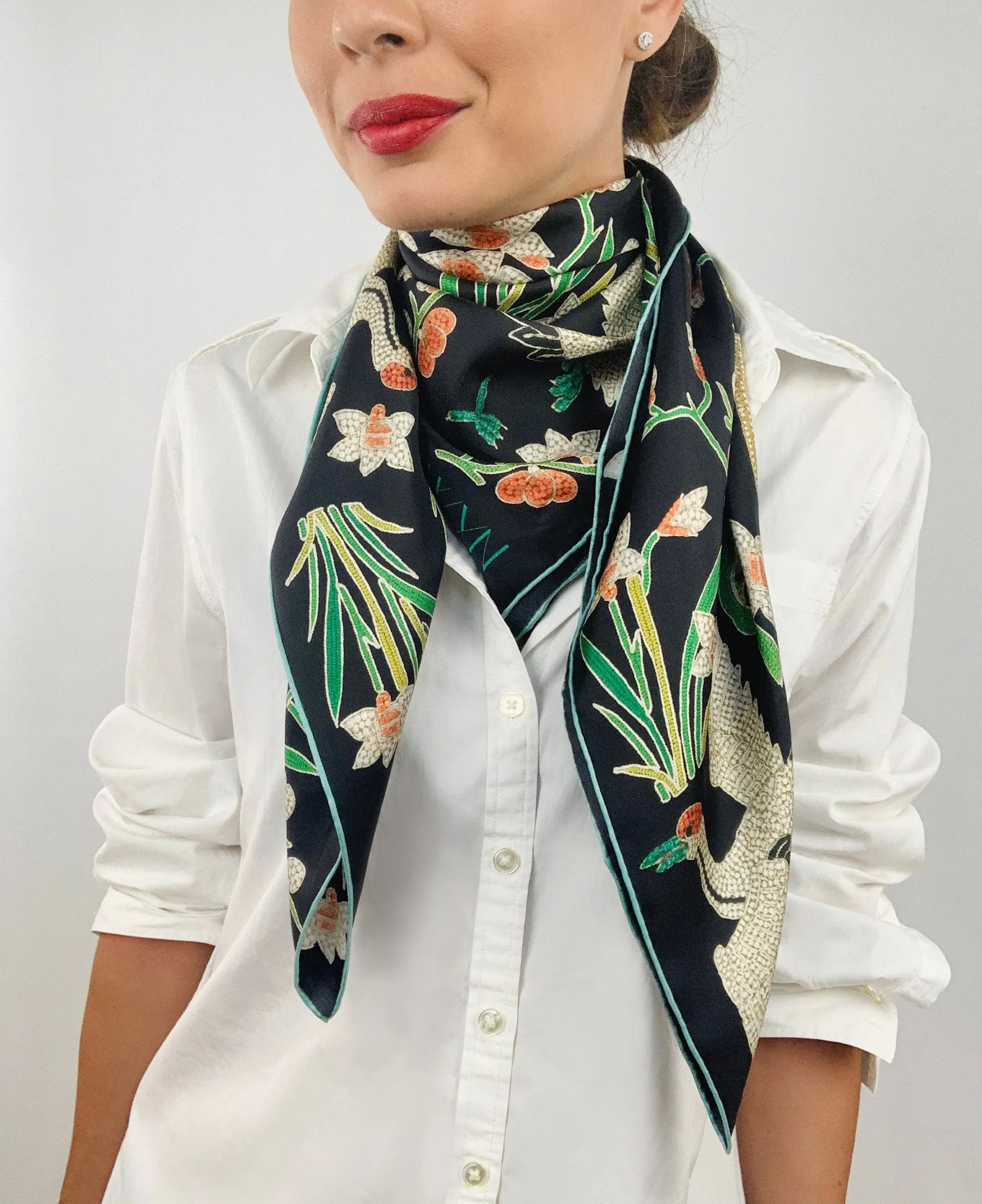 Elwyn New York Beaded Crane Scarf