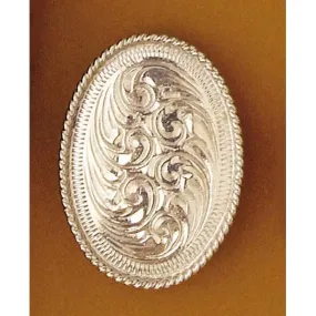 Engraved Silver Oval Scarf Tie Slide