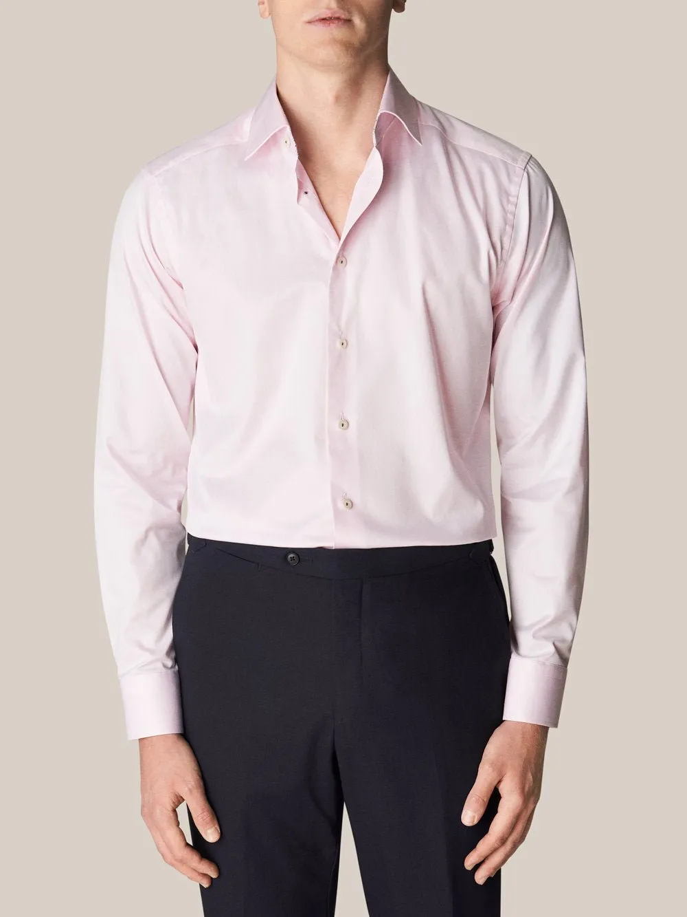 ETON GEOMETRIC TWILL LS SHIRT PINK SC-CONTEMPORARY FIT