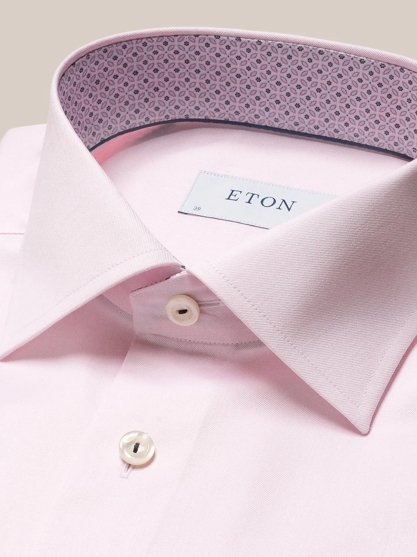 ETON GEOMETRIC TWILL LS SHIRT PINK SC-CONTEMPORARY FIT