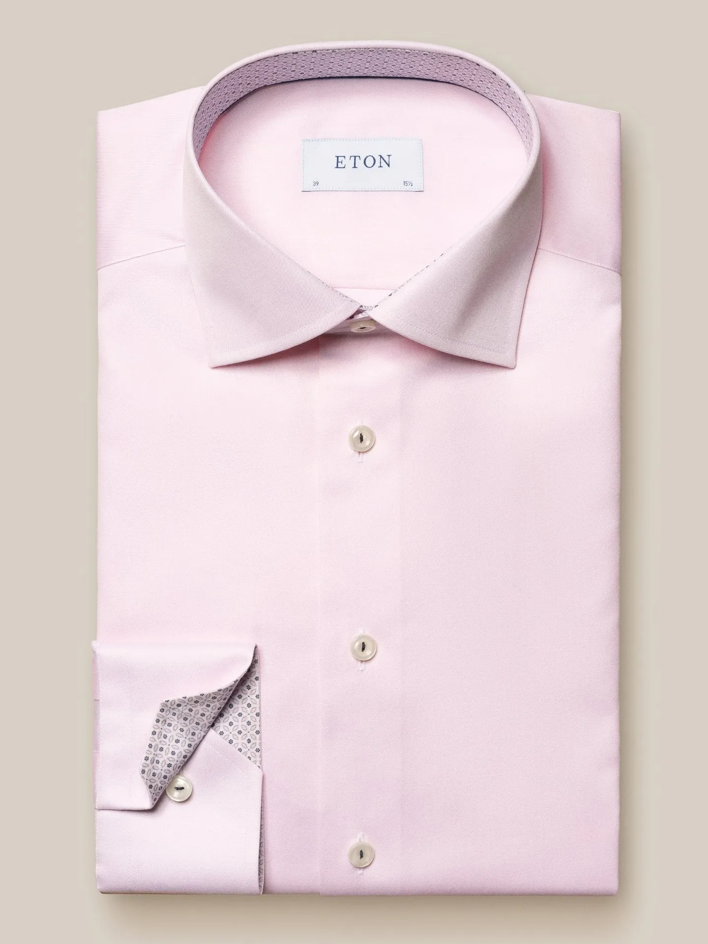 ETON GEOMETRIC TWILL LS SHIRT PINK SC-CONTEMPORARY FIT