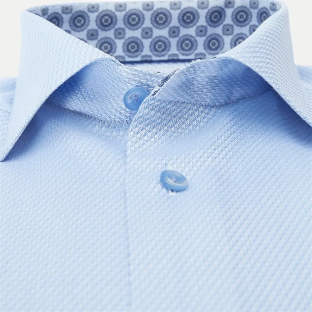 ETON Medallion Effect Long Sleeve Shirt SC Contemporary Fit LIGHT BLUE