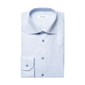 ETON Semi Solid Dobby Shirt Single Cuff Contemporary Fit LIGHT BLUE