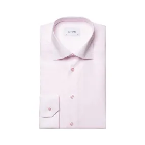 ETON Semi Solid Twill Shirt Single Cuff Contemporary Fit PINK