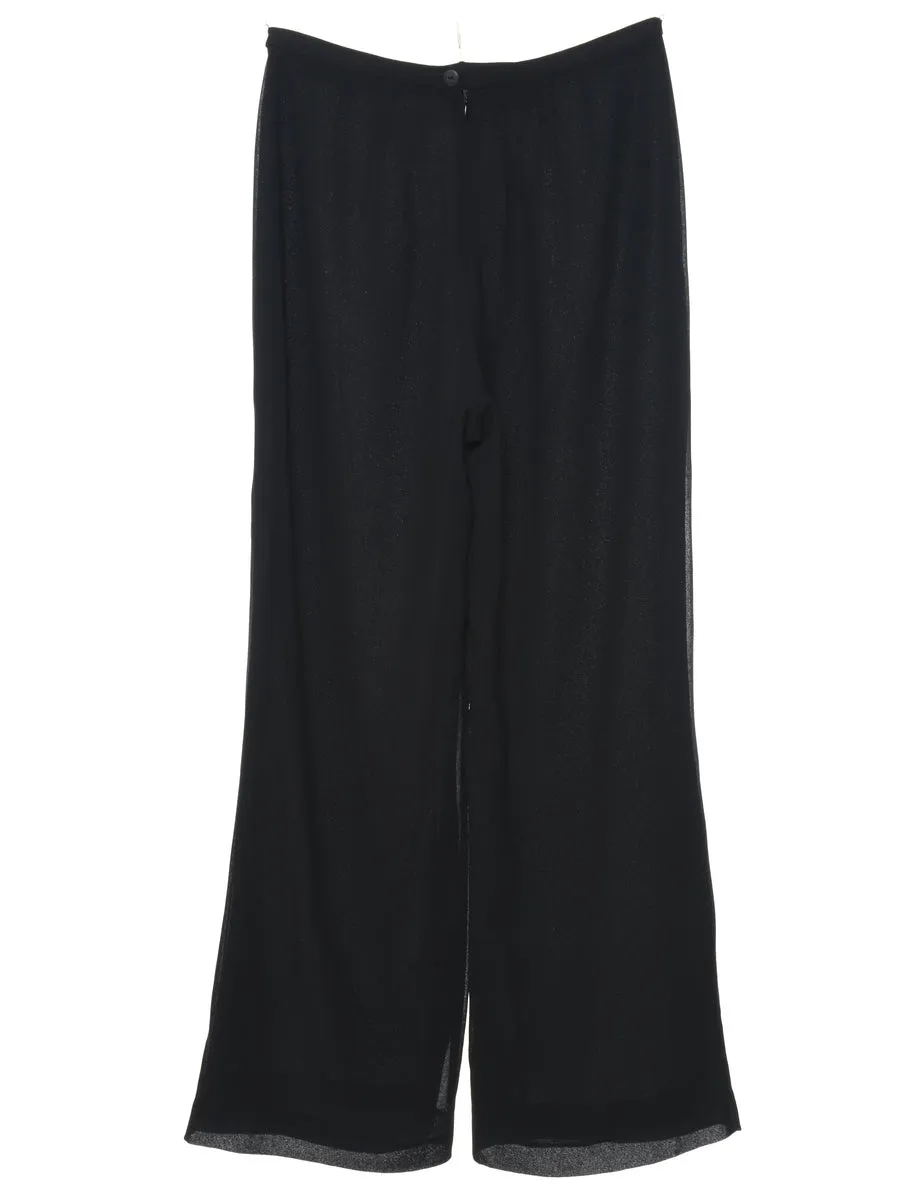 Flared Leg Black Trousers - W28 L30