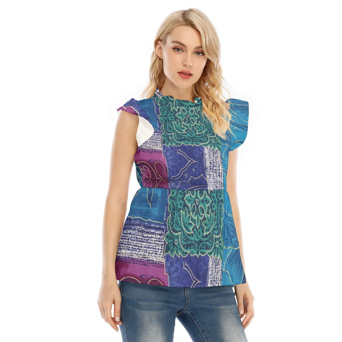 Geo Blues  Blouse