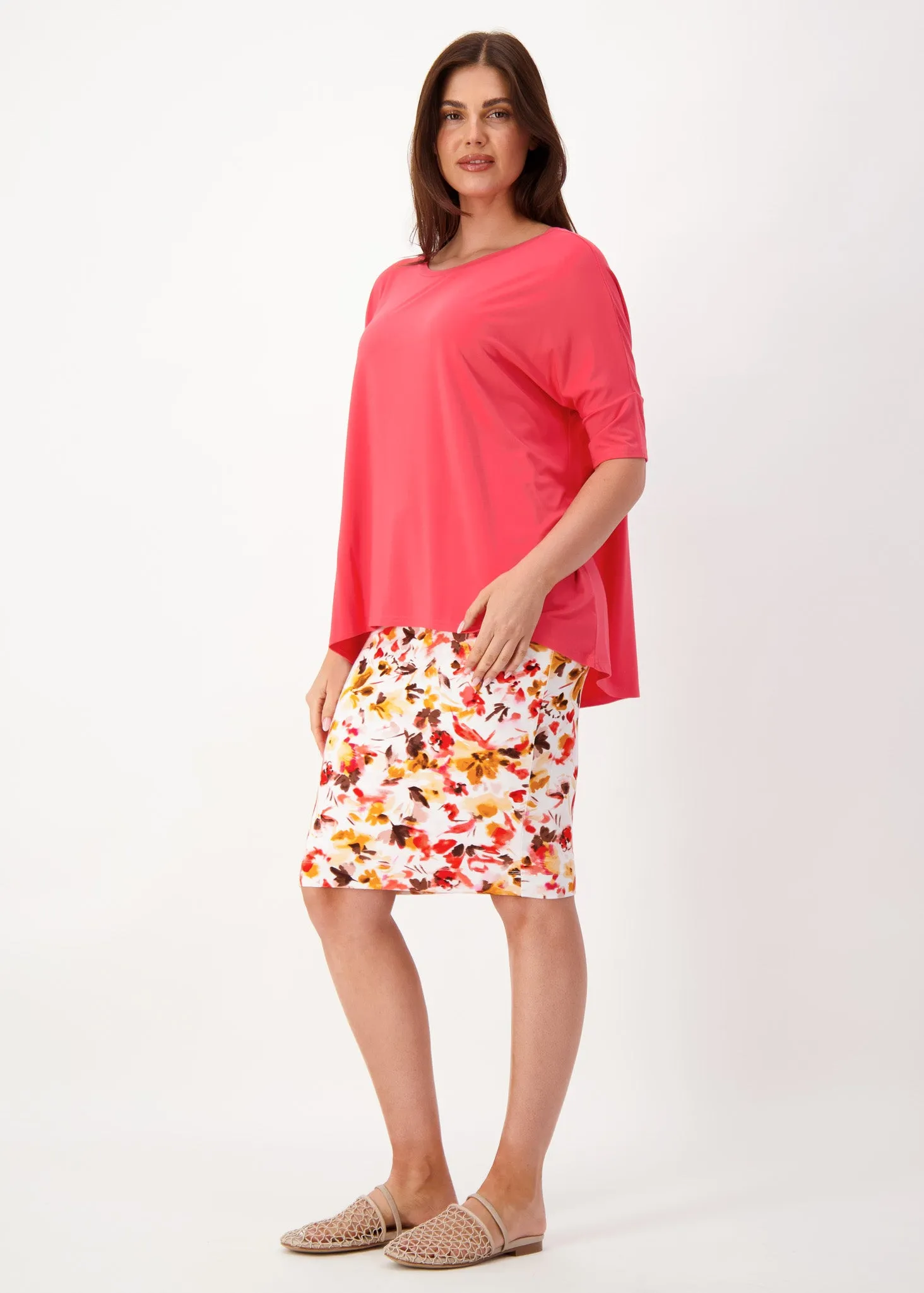 Gina Oversized Slouch Bamboo T-Shirt - Berry