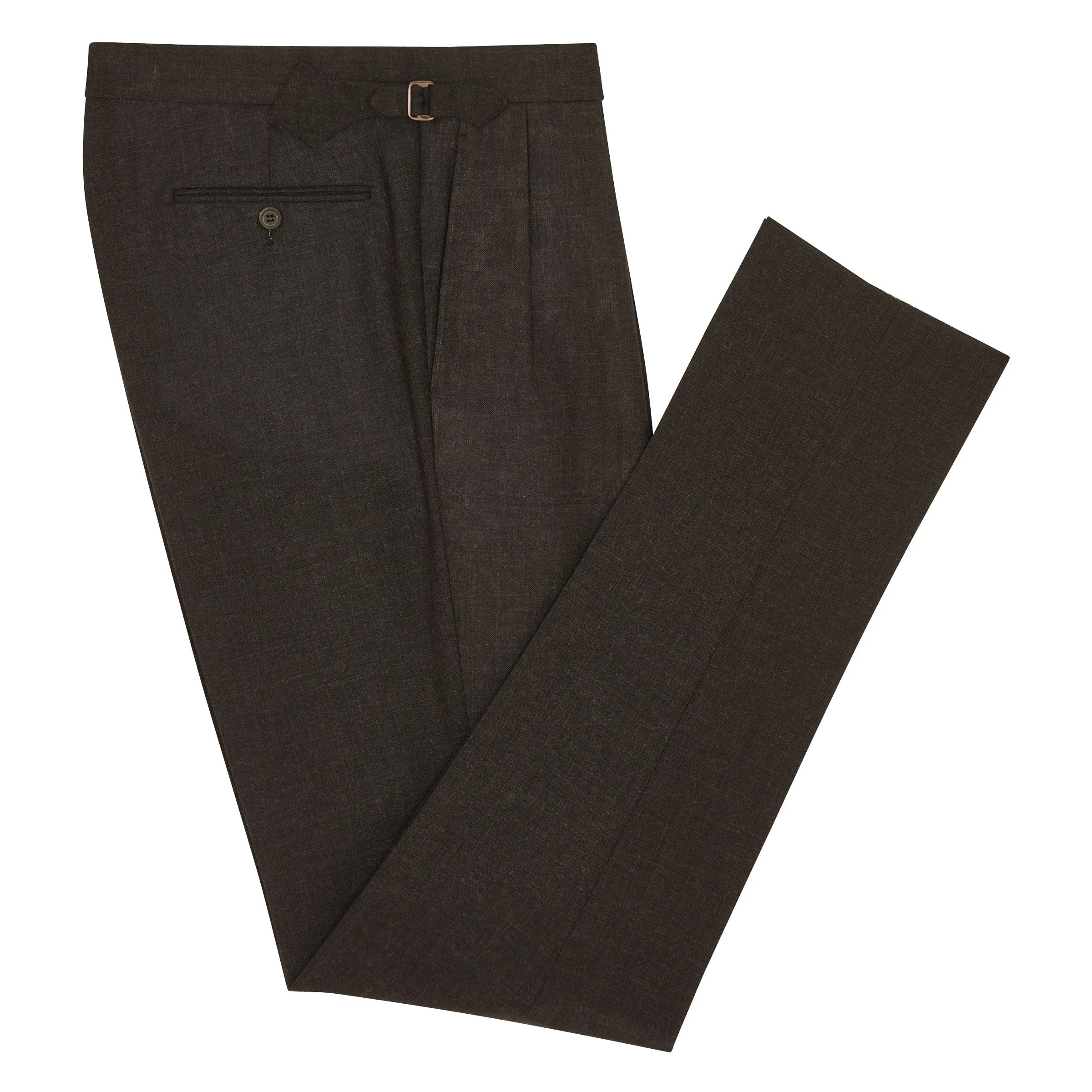 Grant Dark Grey Fresco Wool Trousers