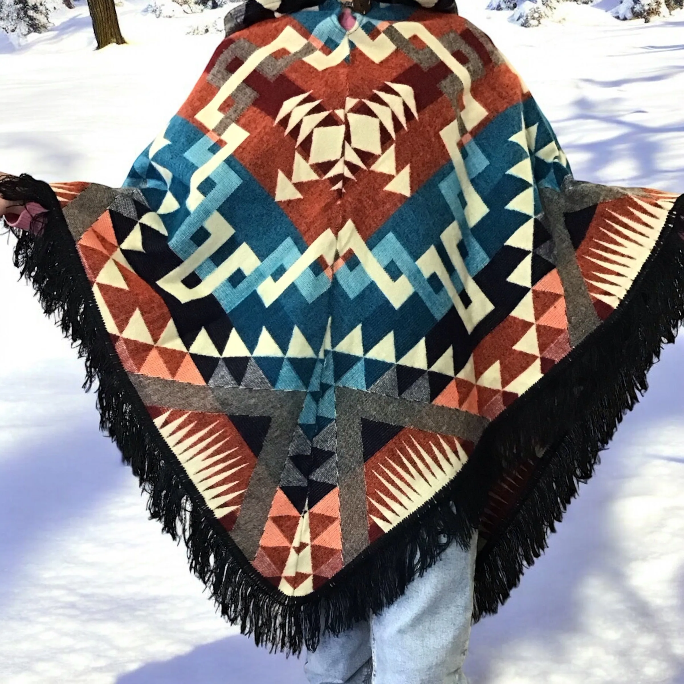 Handmade Wool Poncho for Youth (7)