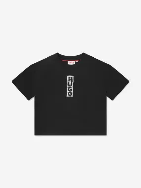 Hugo Boys Logo Print T-Shirt in Black