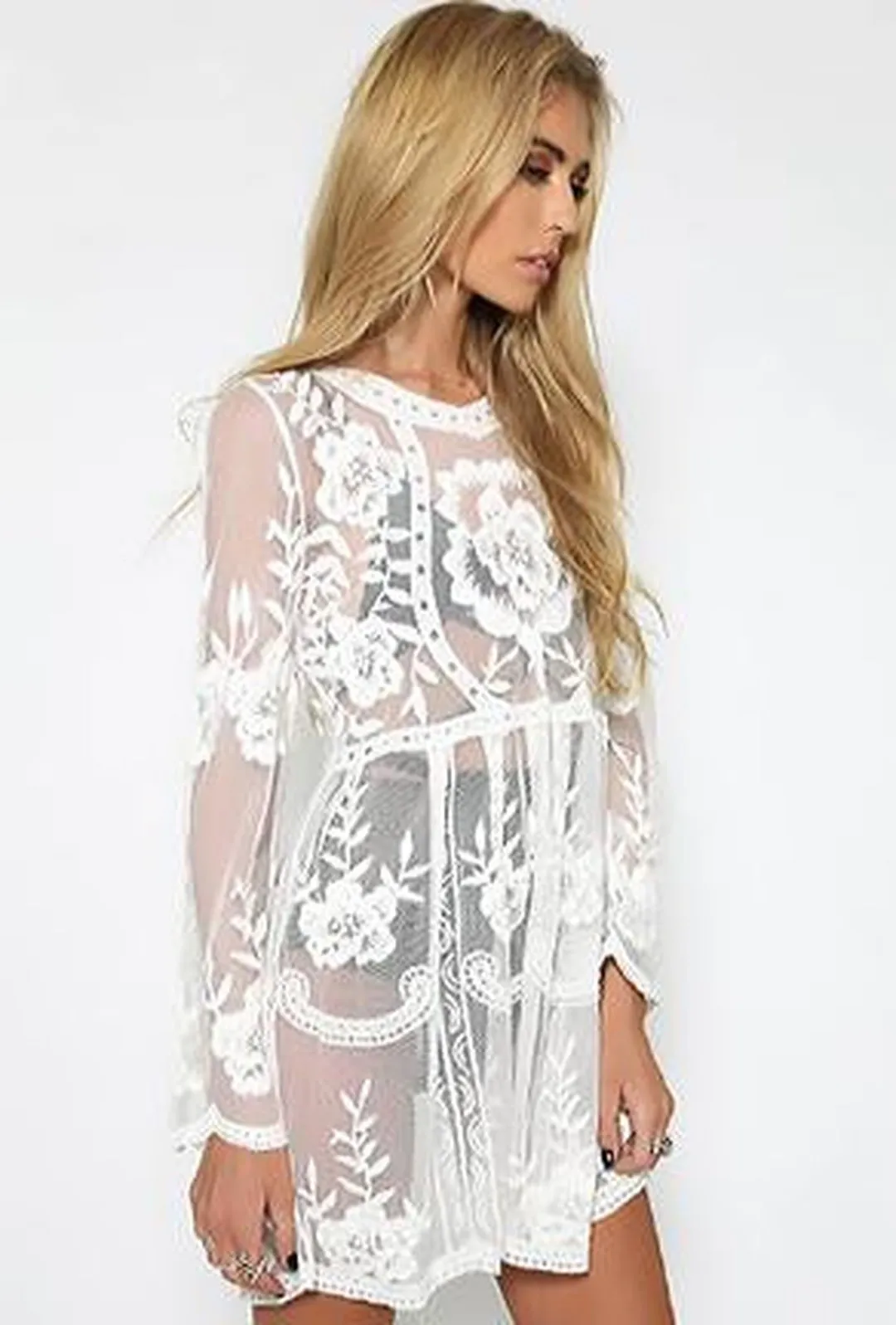 JAE - SHEER FLORAL LACE DRESS