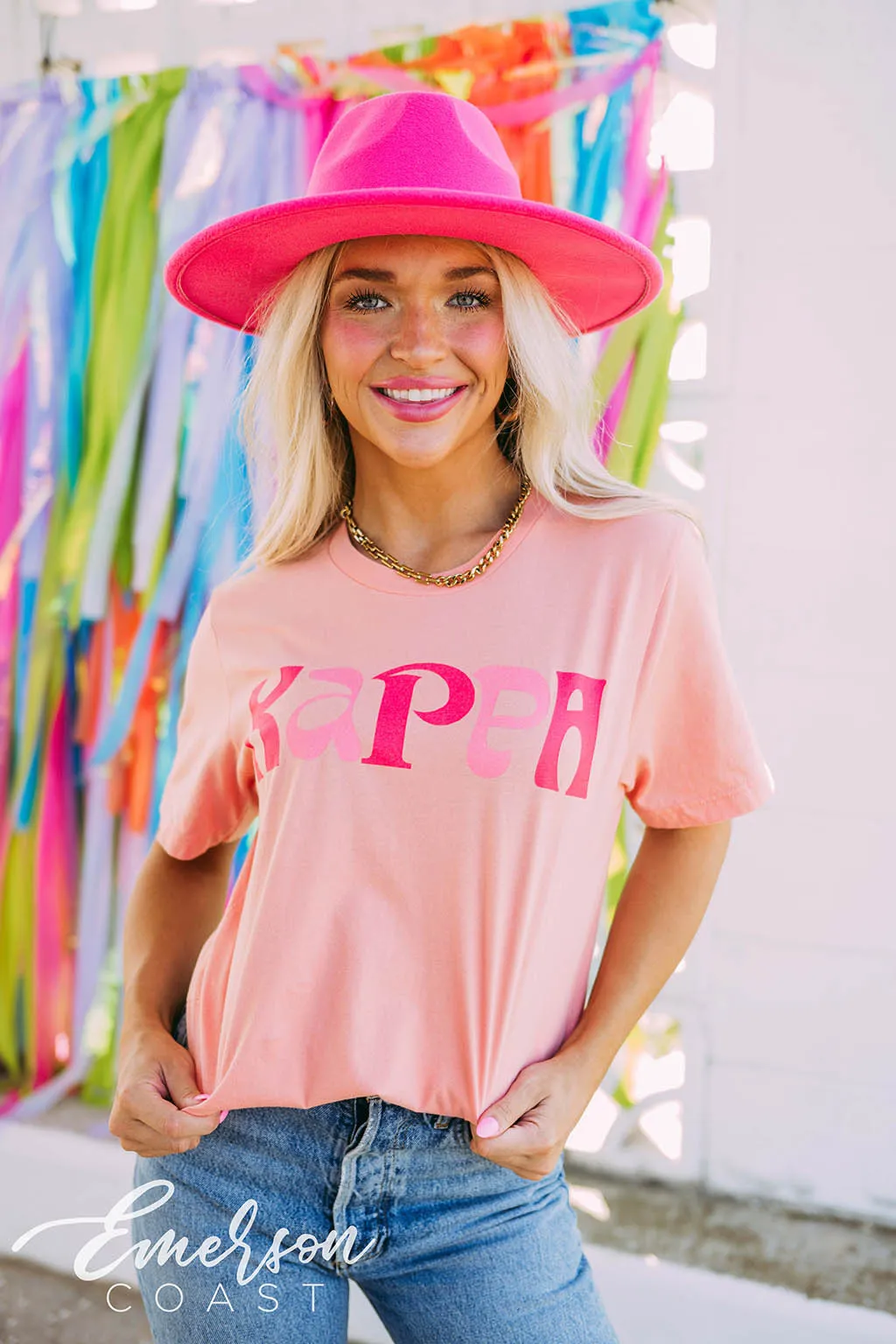 Kappa Monochromatic Pink Tee