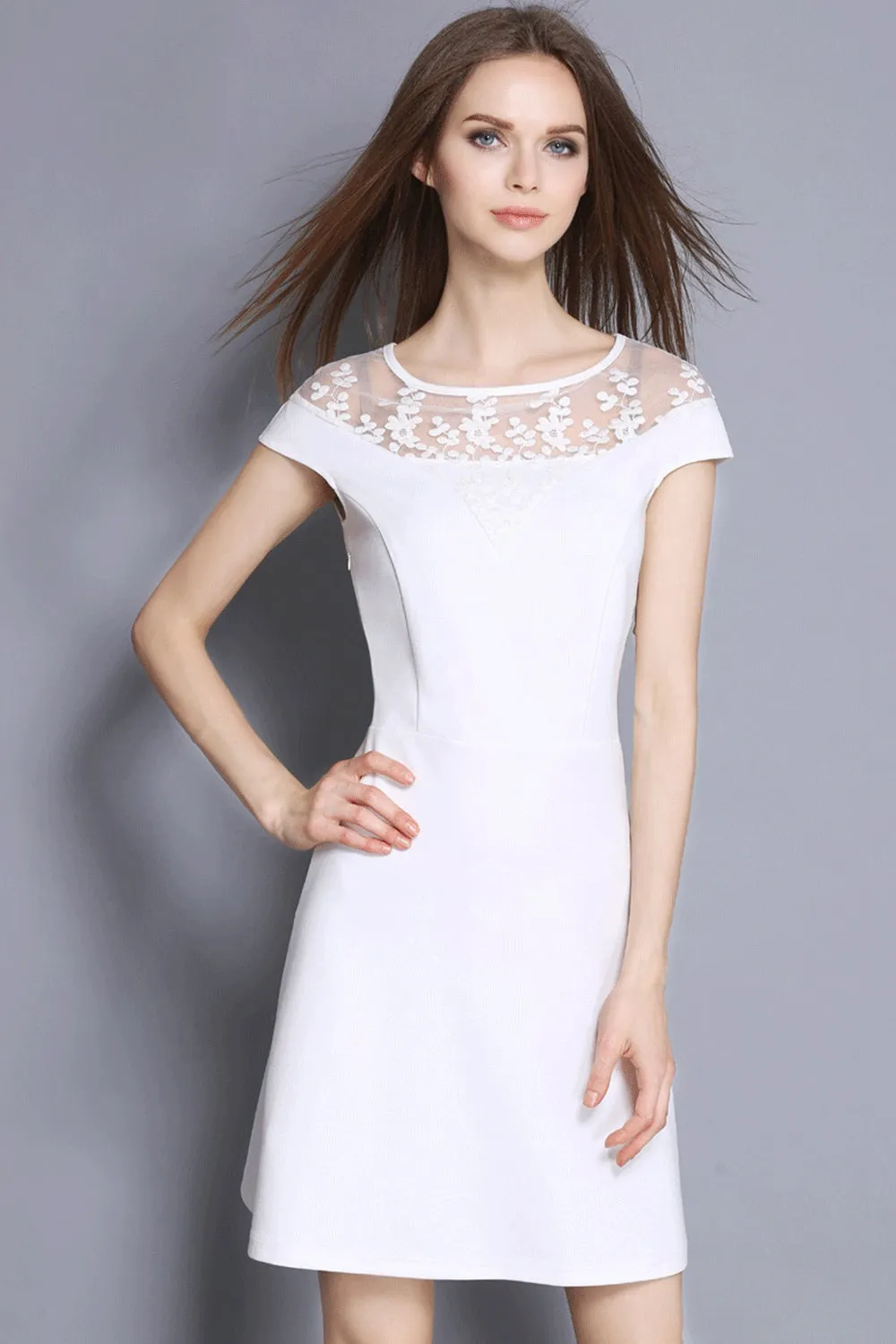 Ketty More Women Slim Short Length Cup Sleeves Special Occasion Dress-KMWD439