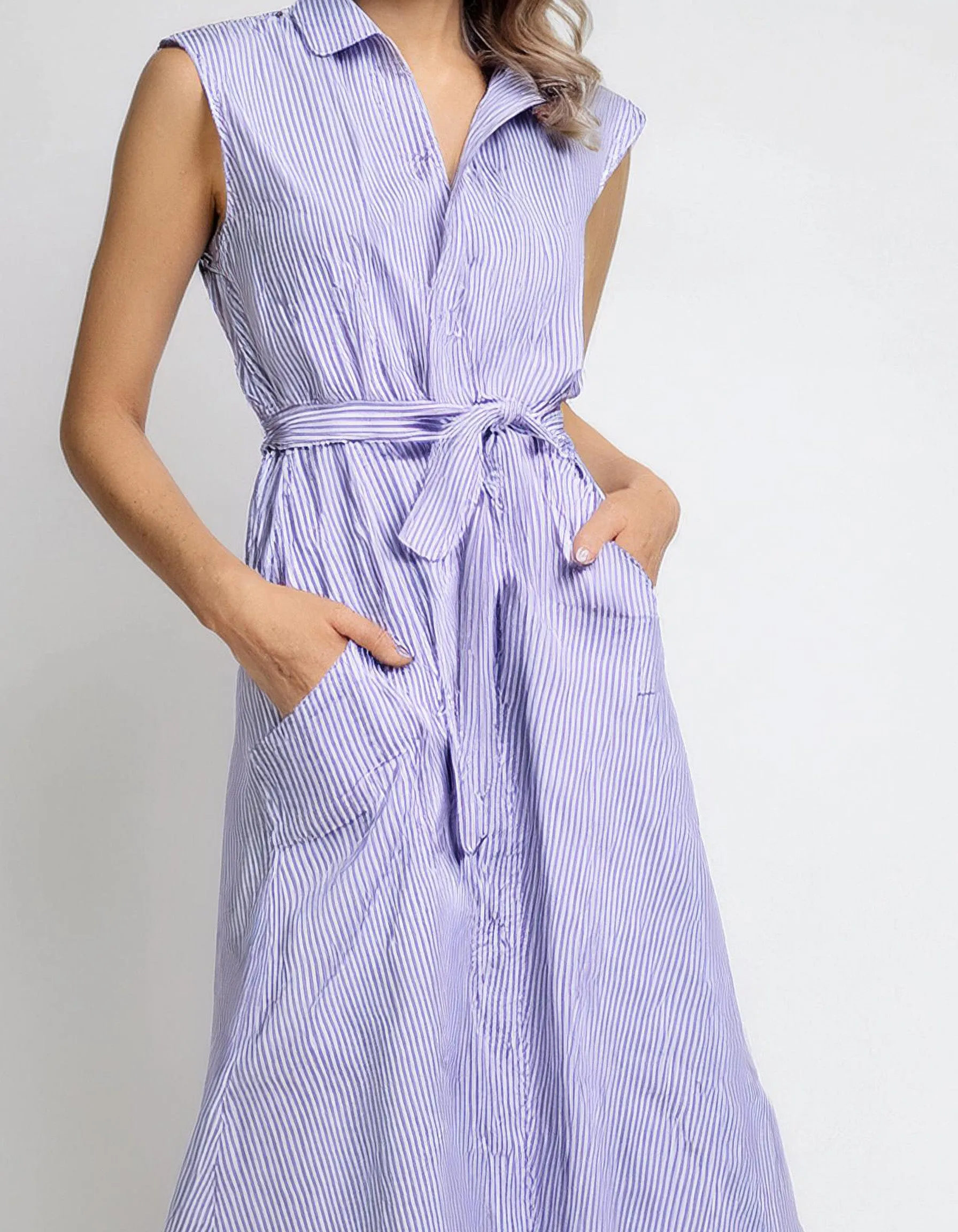 Lavender Eyelet Shirt Dress