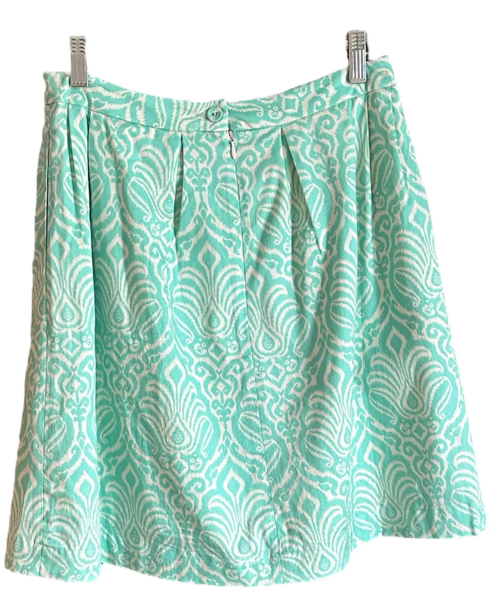 Light Spring Mint Damask Print Skirt