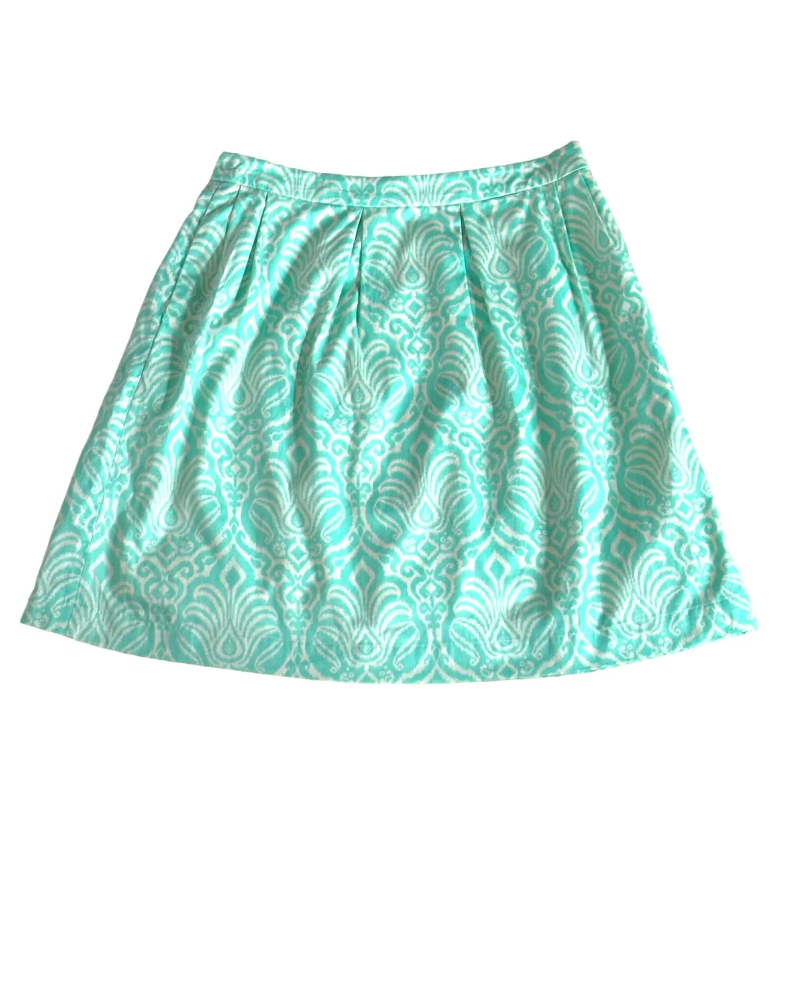 Light Spring Mint Damask Print Skirt