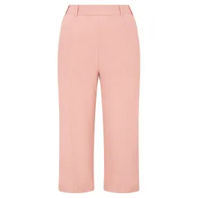 Linen Blend Cropped Trousers - Dusk