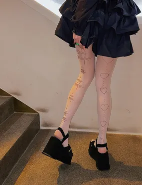 Lolita tattoo stars heart tights