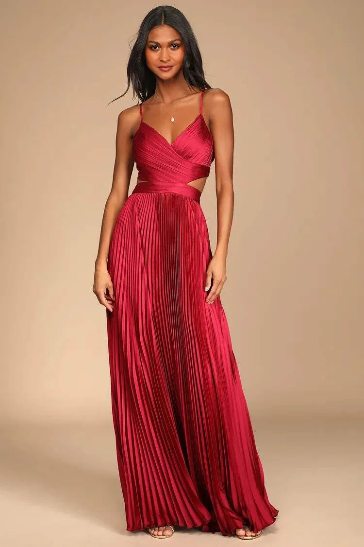 Lulu's Got The Glam Pleated Cut Out Maxi