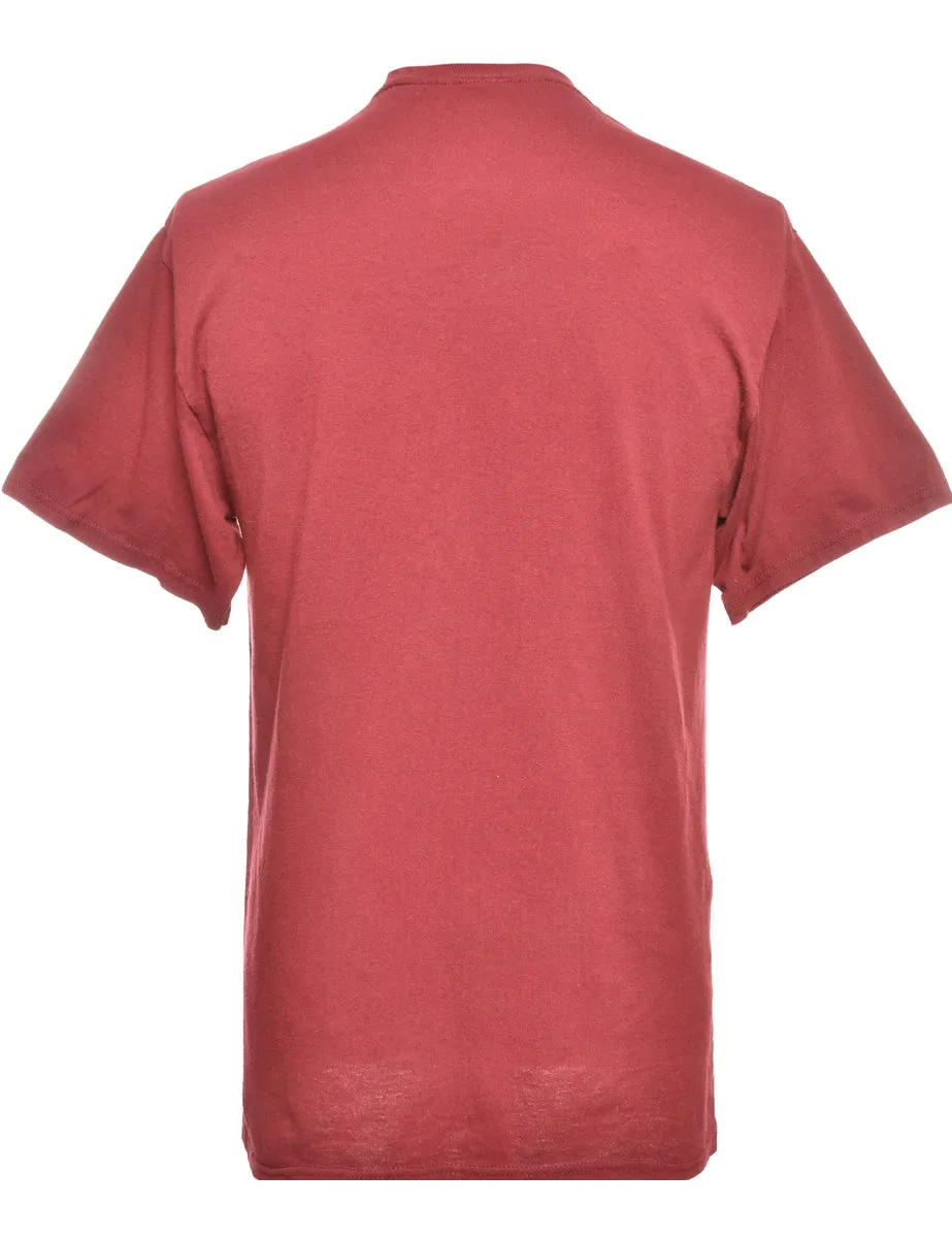 Maroon Printed T-shirt - M