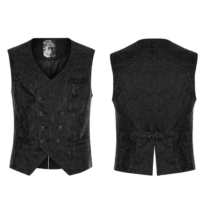 Men Autumn Winter Exquisite Gorgeous Goth 3D Pattern Jacquard Vest