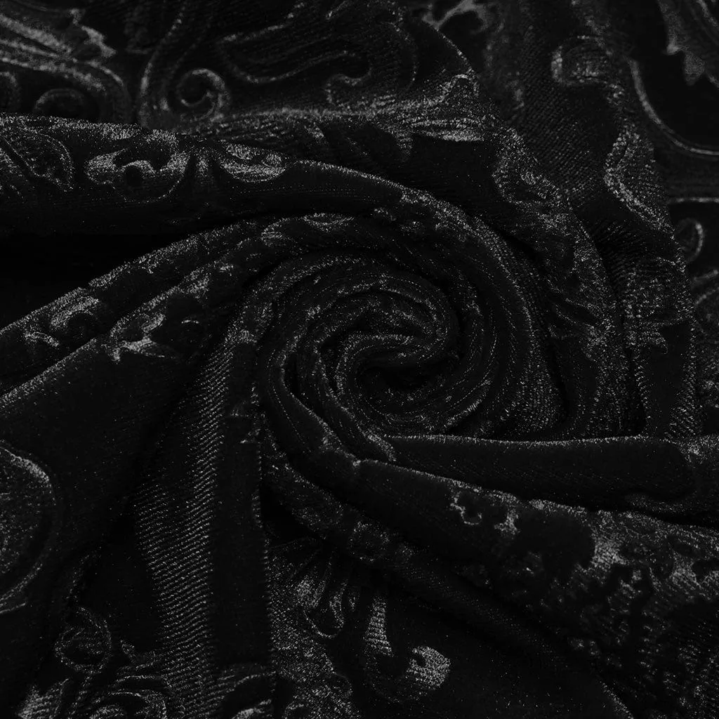 Men's Gothic Embossed Velvet Shirt