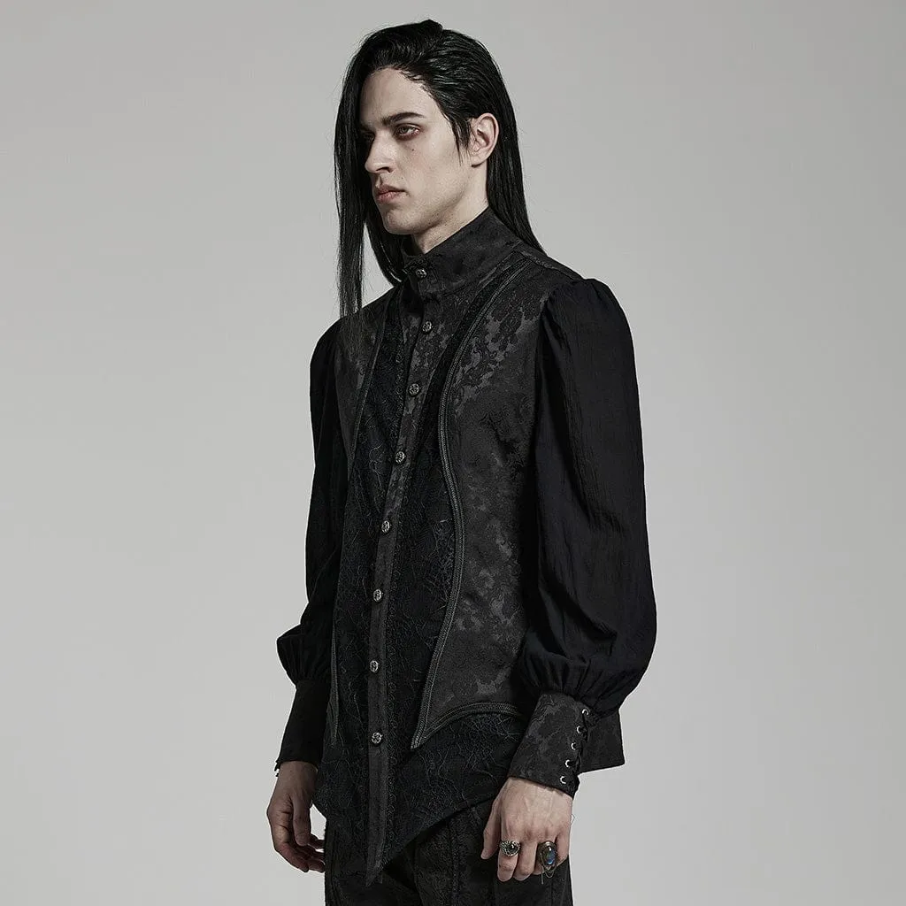 Men's Gothic Puff Sleeved Lace Shirt