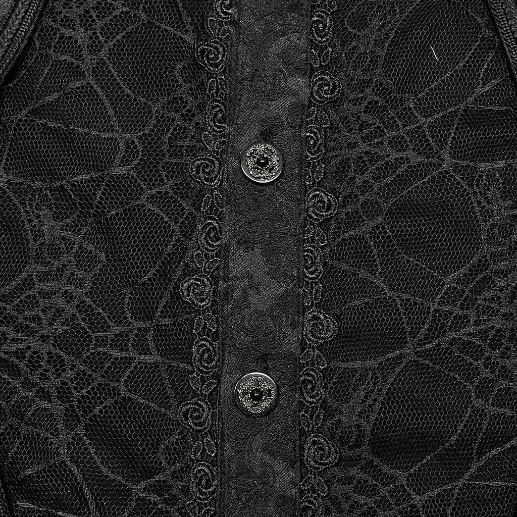 Men's Gothic Puff Sleeved Lace Shirt