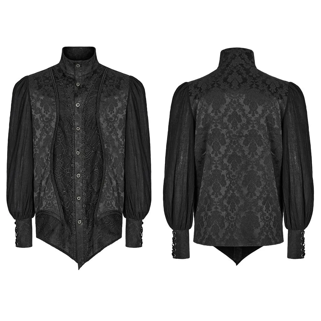 Men's Gothic Puff Sleeved Lace Shirt